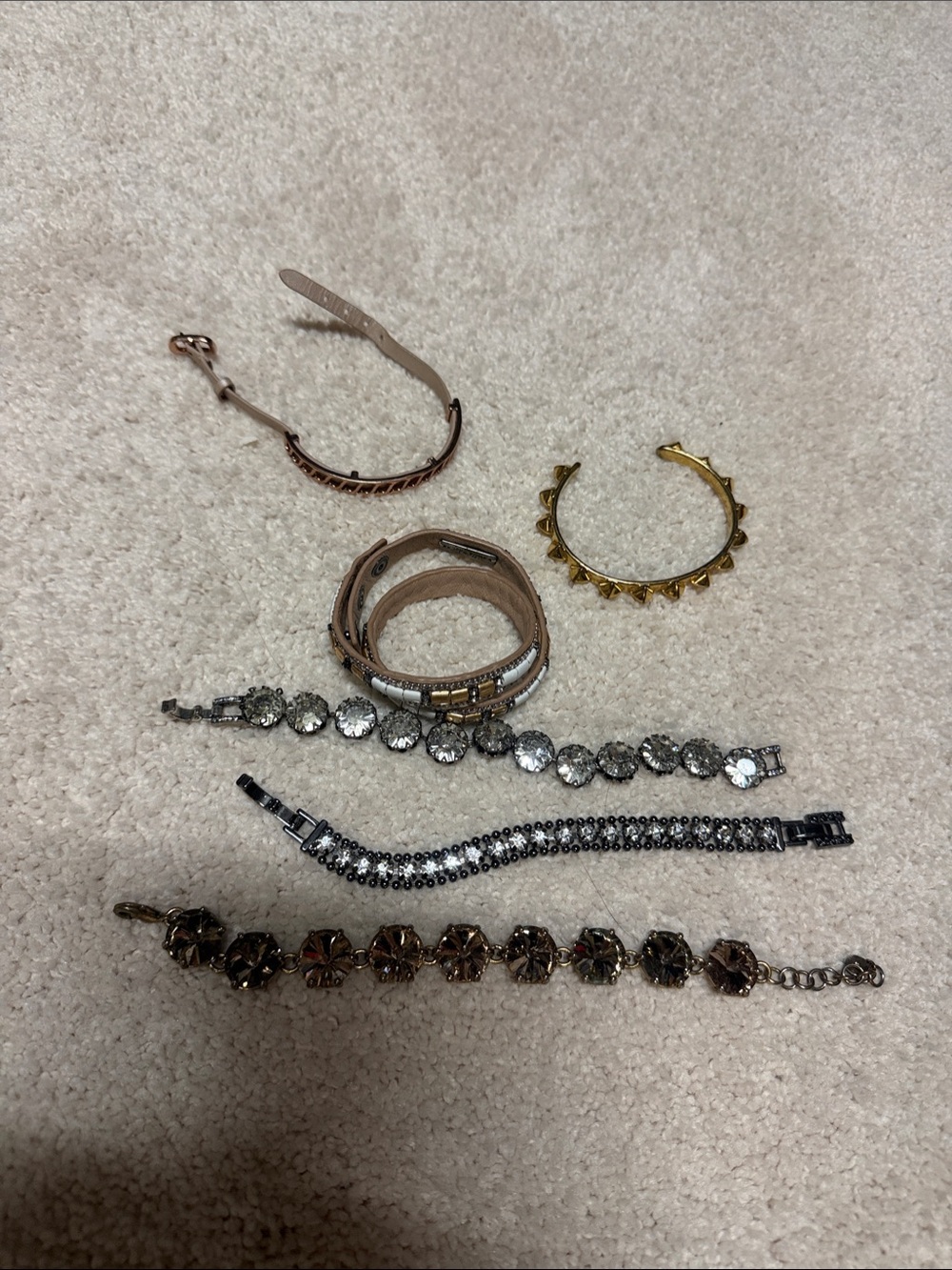 Stella & Dot Mixed-Metal Bracelet Set in Gold, Rose Gold, Silver, Beige